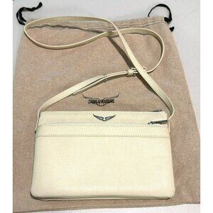 New Zadig & Voltaire Ivory Pebbled Leather Crossbody Bag